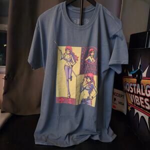 Vintage One Piece Nami Anime T-Shirt Size Large Blue Official Licensed Tee